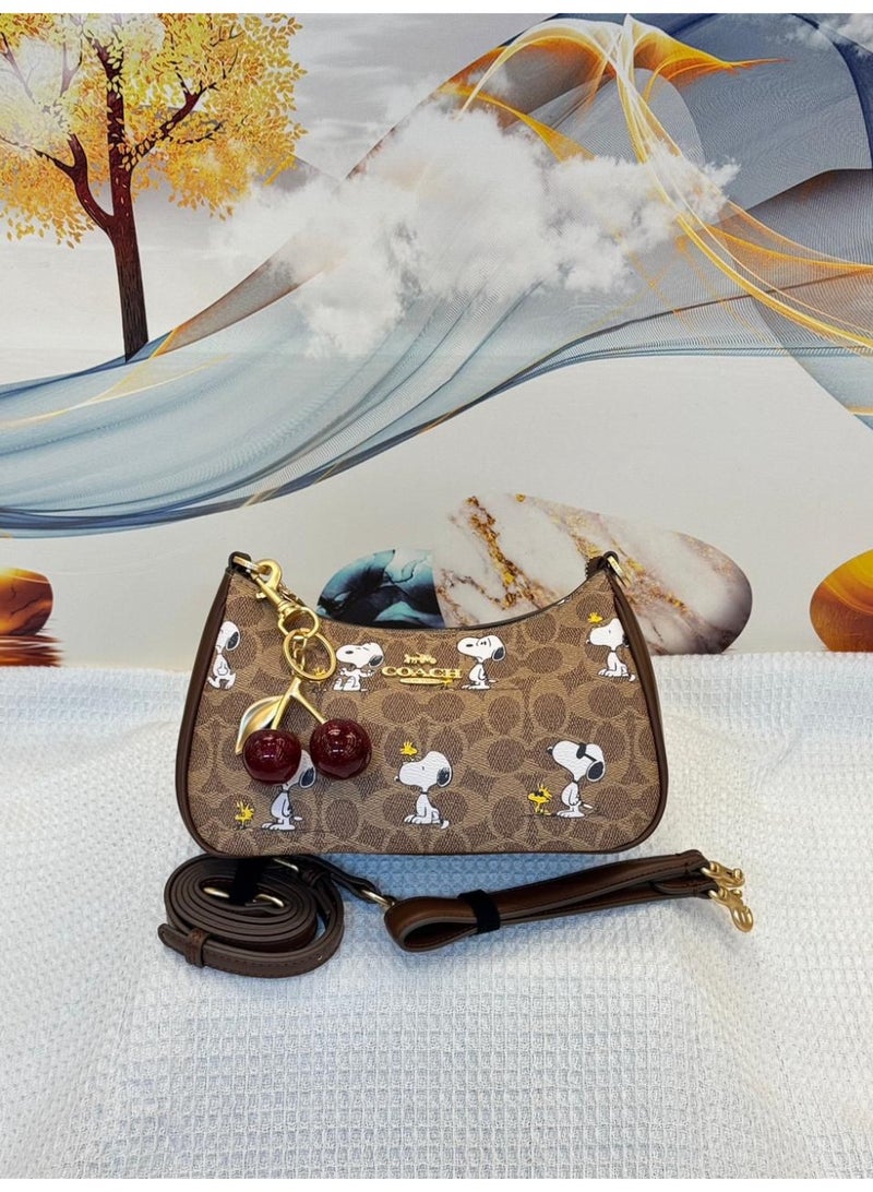 coachoutlet Charming Coach x Snoopy Themed Signature Canvas Shoulder Bag - Image 1